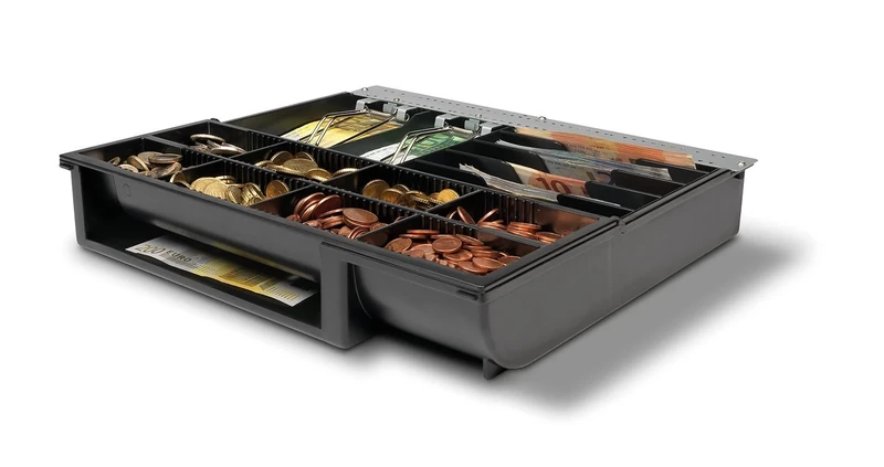 Safescan 4141T2 Adjustable Tray that Organises The Cash Inside Your Cash Drawer - Till Drawer Tray with 6 Note and 8 Coin Slots - Suitable for The Safescan SD-4141 and HD-4141S Cash Register Drawers