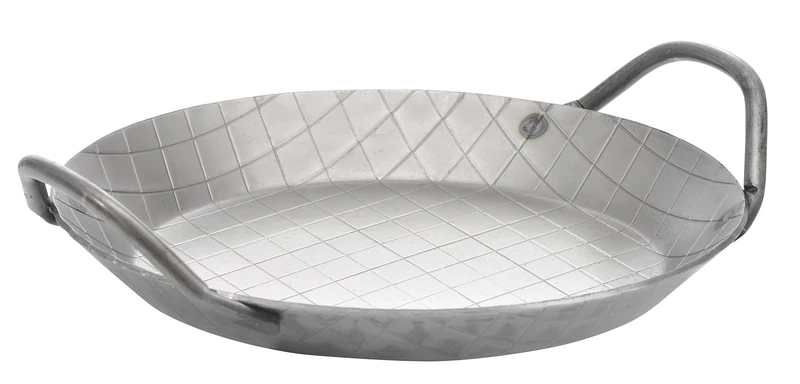 GSW Stahlwaren GmbH Two Handle Serving Pan, 28 x 3,8 cm, 1.5 L, Forged Iron, Grey, 30 x 28 x 3.8 cm