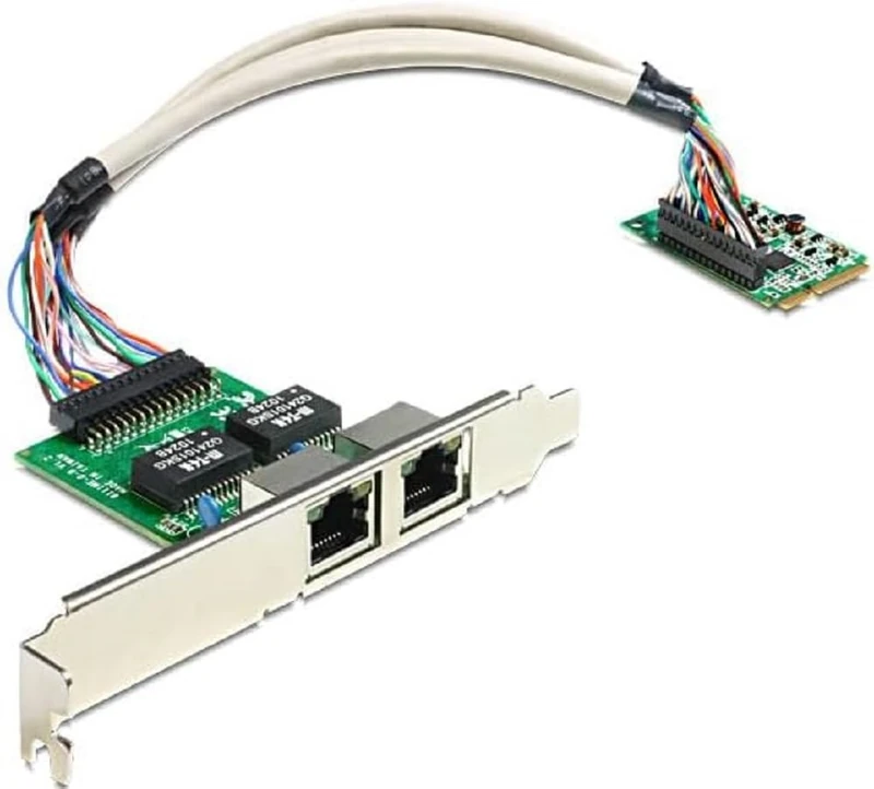 DeLOCK 95237 Mini PCI-e LAN Adaptor 2x RJ-45