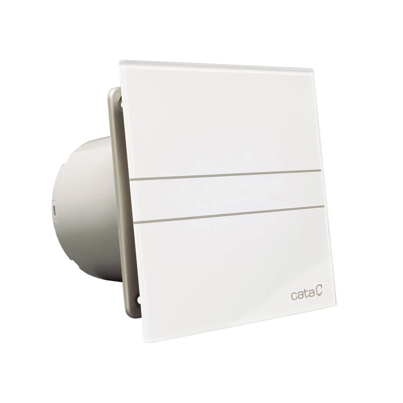 CATA E 100 GT Bathroom Extractor Fan, Timer, 8 W, White Glass
