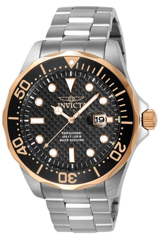 Invicta Pro Diver 12567 Men's Watch - Waterproof - Analogue - Quartz Movement - stainless steel with Black dial - 47mm - Image 1