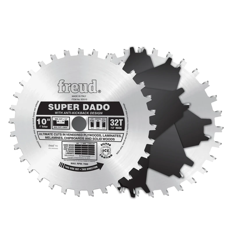 Freud 10" x 32T Super Dado Sets (SD510), Silver