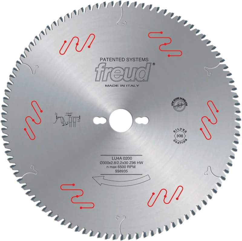 Freud LU4A02 300mm 96 Tooth Carbide Tipped Blade for Cutting Plastic Material and Plexiglass