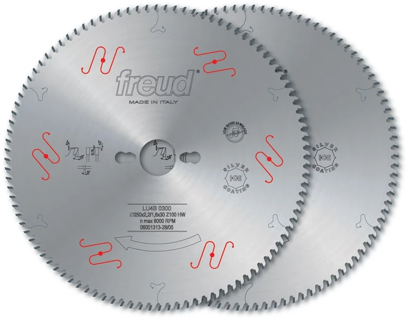 Freud LU4B03 250mm 100 Tooth Carbide Tipped Thin Kerf Blade for Cutting and Sizing Plexiglas and Plastic Material Panels