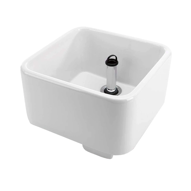 eliga Footstool Made of Sanitary Ceramic, White, Square