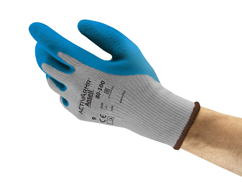 Ansell ActivArmr 80-100 Multi-Purpose Work Gloves, Professional Protection, Durable Design and Strong Grip, Industrial Heavy Duty Glove, Construction, Gardening, Blue, Size XL (12 Pairs)