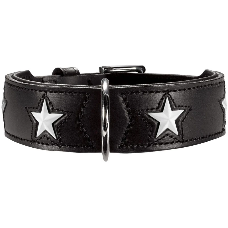 Hunter Magic Star Organic Leather Collar, Black,55