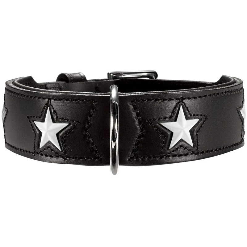 Hunter Magic Star Organic Leather Collar, Black,42