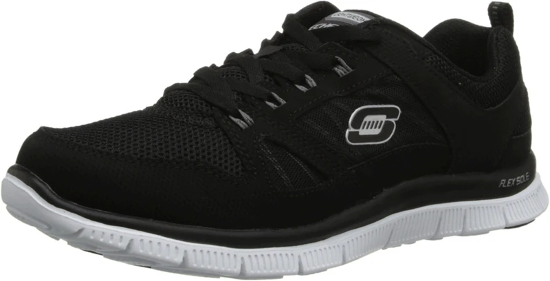 Skechers Sport Women's Appeal Fashion Sneaker, Black/White, 4.5 UK