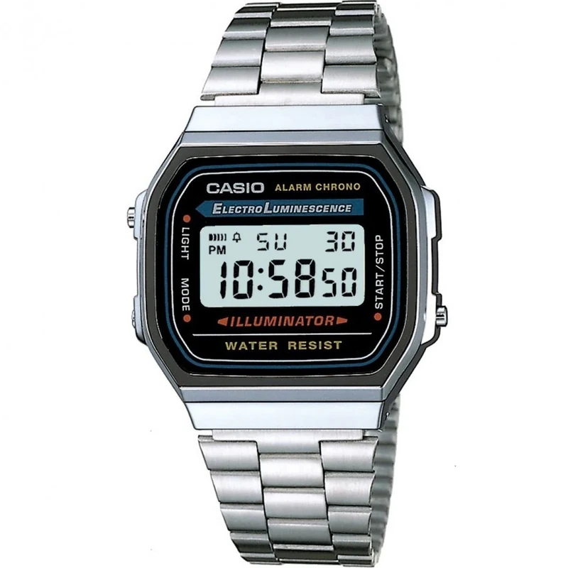 Casio Reloj cab.Digital Acero Unisex Digital Quartz Watch with Stainless Steel Bracelet A168WA-1YES