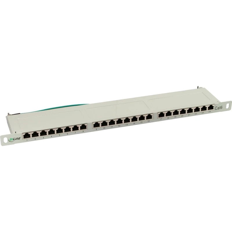 InLine 76224A Patch Panel Cat.6 24-Way 48.26 cm (19 Inches), 0.5HE, Light Grey, RAL7035