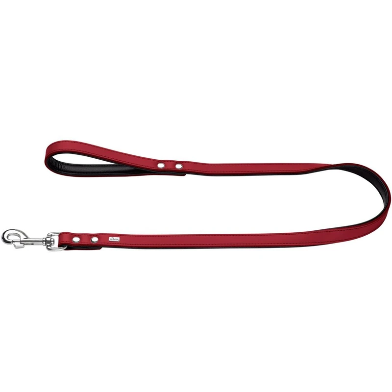 HUNTER Basic Dog Lead - Large - Red Leather