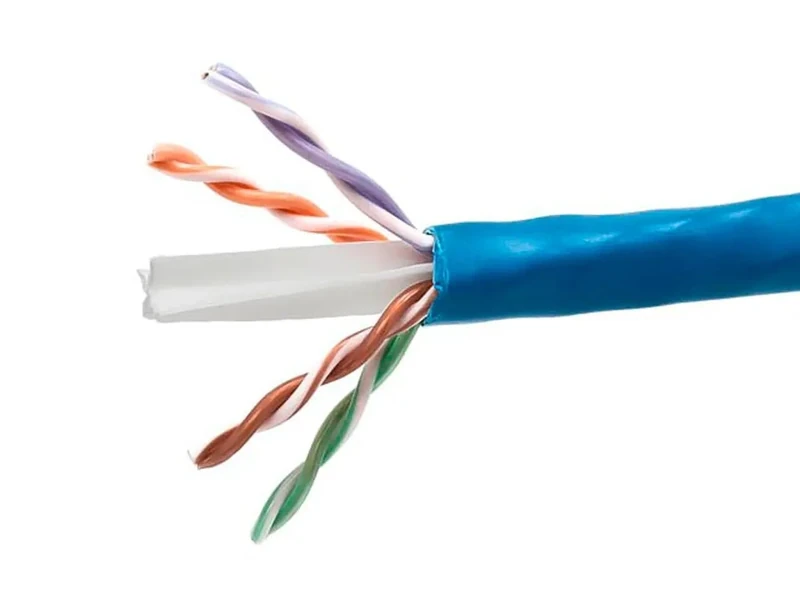 Monoprice 1000 ft 550 MHz 23AWG UTP Solid Plenum Jacket Cat 6 Bulk Bare Copper Ethernet Network Cable - Blue