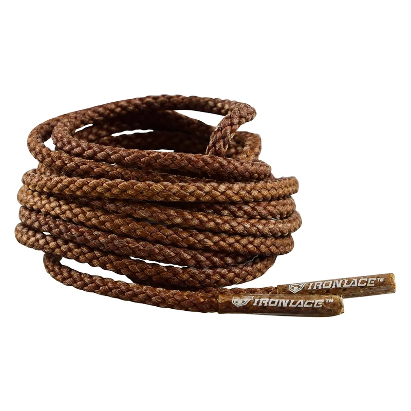 IRONLACE Unbreakable Boot & Shoe Laces - Brown - 54 Inches - 137 cm