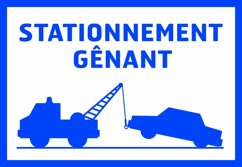 Chapuis PSR5 Adhesive PVC Sign 275 x 190 mm 'Stationnement Genant' [Parking Not Allowed] - Image 1