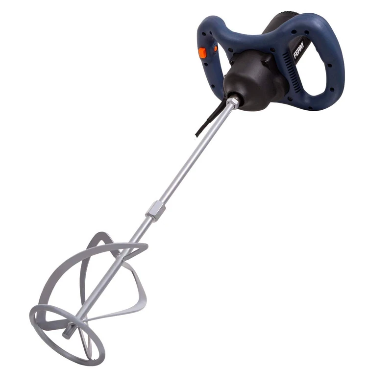 FERM PMM1006 Power Mixer 1400W - Paint and Cement Mixer - with Whisk - 2 Speed - Soft Grip