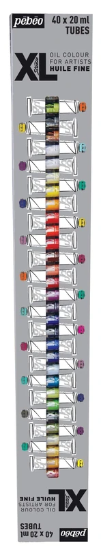 Pébéo Fine Oil Paint Studio XL - 40 Color Oil Paint Set with 20 ml Tubes - Multi-Surface Kit