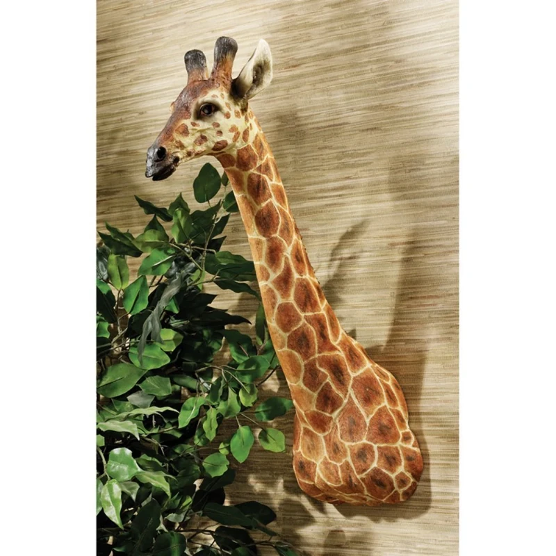 Design Toscano KY2069 African Giraffe Trophy Wall Sculpture, 59.5 cm, Full Color