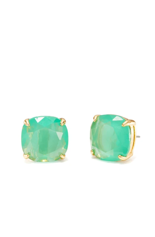 Kate Spade New York small square studs, Beryl Green