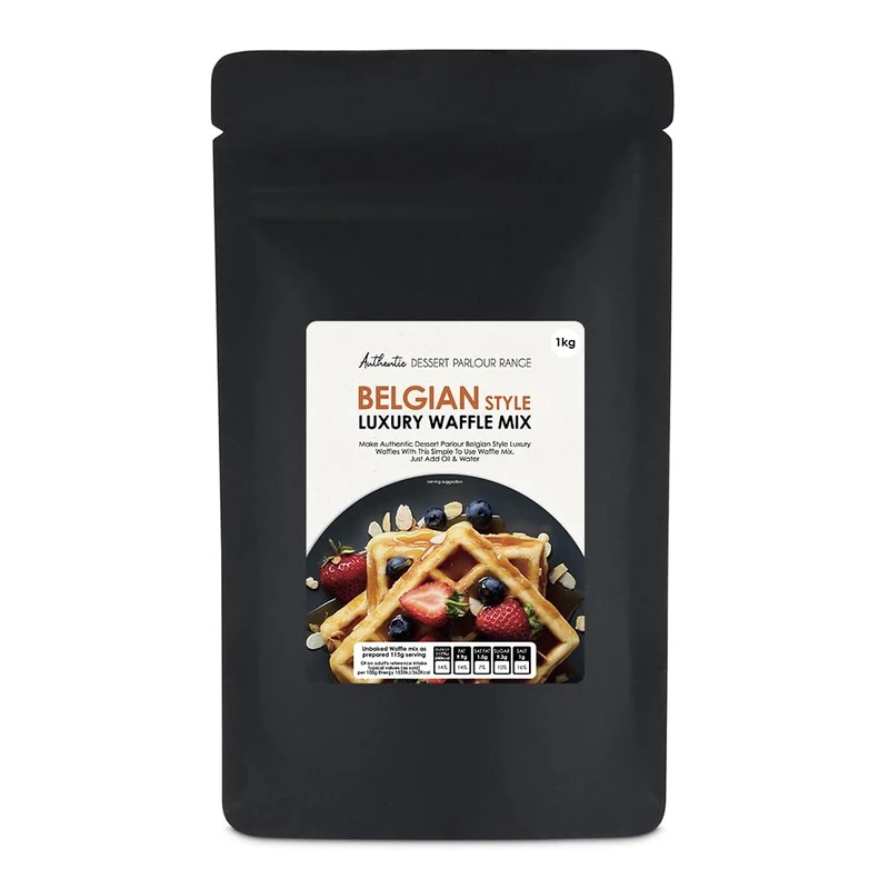 JM Posner Belgian Style Waffle Mix for Waffle Makers, Simple Preparation with Water Oil, Makes Approximately 11 Waffles, Vegetarian Belgian Cuisine, 1 kg Pack