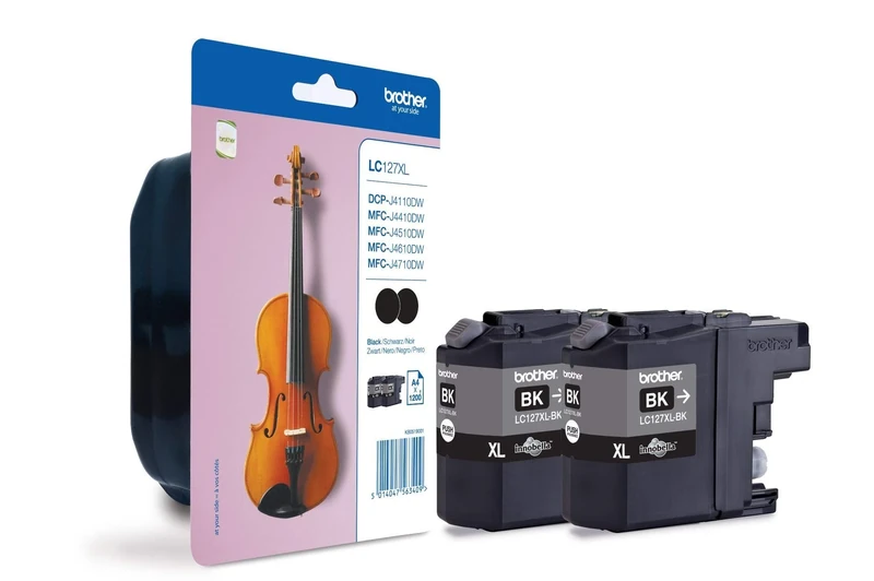 Brother LC-127XLBK Inkjet Cartridge, Black, Twin Pack, High Yield, Includes 2 x Inkjet Cartridges, Brother Genuine Supplies