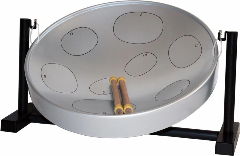 Jumbie Jam W1084 Table Top Steel Pan Kit - Beginner Steel Drum-Grey 16-inch