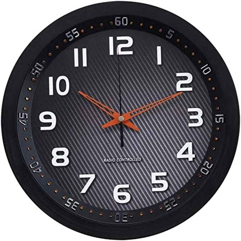 Technoline WT 8972 Radio Controlled Wall Clock - Black/Amber