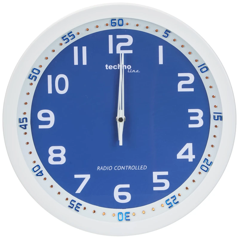 Technoline WT 8971 Radio Controlled Wall Clock White/Blue