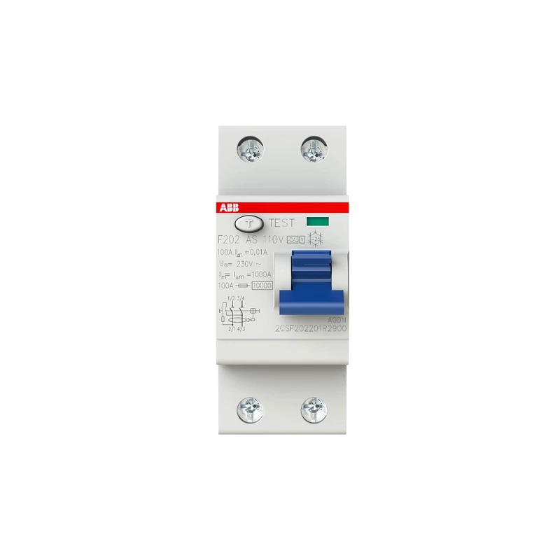 ABB F202 A S-100/0.1 Residual Current Circuit Breaker, 230V, 100 Amp Current (ABB2CSF202201R2900)
