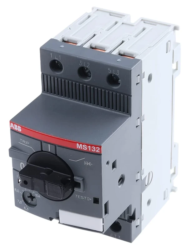 ABB MS132-10 Manual Motor Starter, 45mm width, 3 Pole, 690 V, 50-60Hz (ABB1SAM350000R1010)