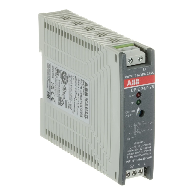 ABB CP-E 24/0.75 Power Supply • In, 100-240V AC Out, 24V DC/0.75A • 24V Power Supply • Power Supply Unit • ABB1SVR427030R0000