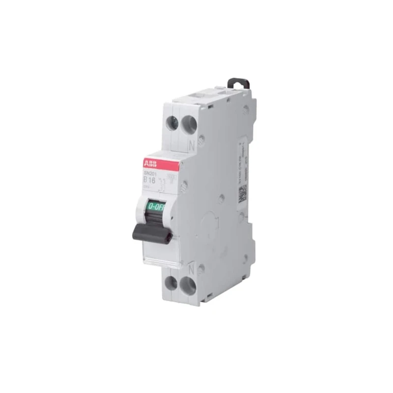 ABB SN201-C16 Miniature Circuit Breaker, 1 Pole+N Pole, Type C, 6kA Breaking Capacity, 16 Amp Current (2CSS255101R0164)