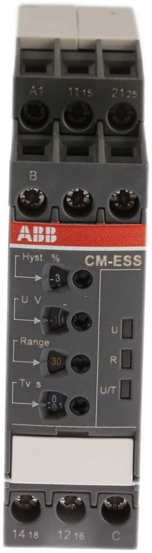 ABB CM-ESS.2S Single Phase Voltage Monitoring Relay 2c/o, B-C=3-600VRMS, 24-240V AC/DC (ABB1SVR730830R0400)