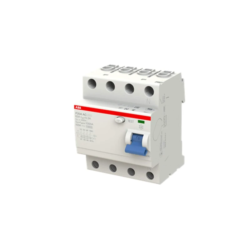 ABB 2CSF204001R3630 AC Type Circuit Breaker, 4 Pole, 63 A Current, 300 mA Residual, 85 mm H x 69 mm D x 35 mm W