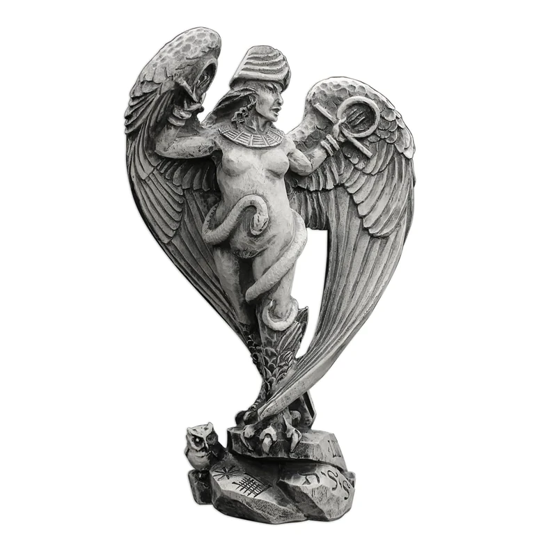 Dryad Design Goddess Lilith Statue - Wiccan Pagan Altar Home Decor Art (Stone Finish) - 12" Tall