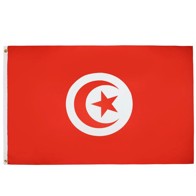 AZ FLAG - Tunisia Flag - 3x5 Ft - Light Polyester Tunisian Banner with Two Brass Eyelets - Fade Resistant - Vivid Colors - 3' x 5' Feet - 150x90 Cm