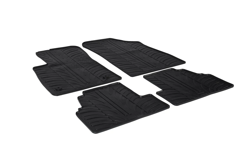 Gledring Rubber car mats set LHD compatible with Opel Mokka (incl. X) & Chevrolet Trax 2012-2020 (T profile 4-pieces + mounting clips)