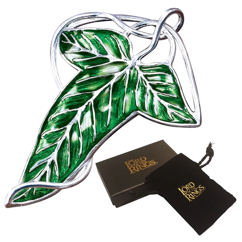 The Lord of the Rings Elven Leaf Brooch - 2.8in (7cm) Costume Jewellery Enamelled Brooch - Officially Licensed Film Set Movie Props by The Noble Collection