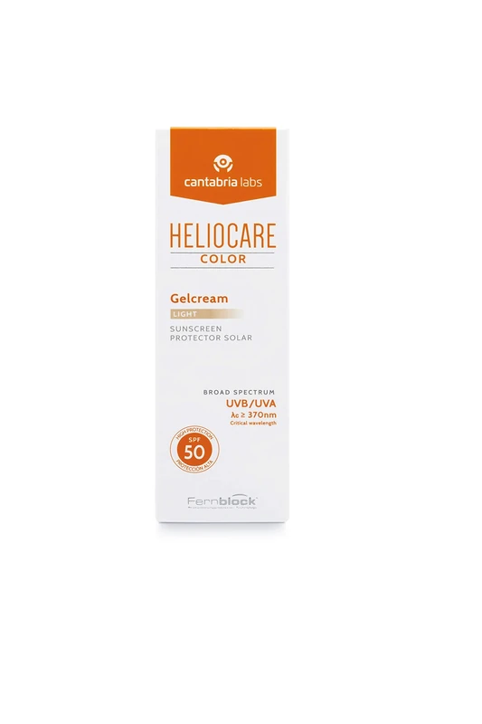Heliocare, Gelcream Colour Light SPF Sun Cream For Face Daily UVA UVB AntiAgeing Sunscreen Protection Suits All Skin Types Naturallooking Foundation Coverage, White, 50 ml