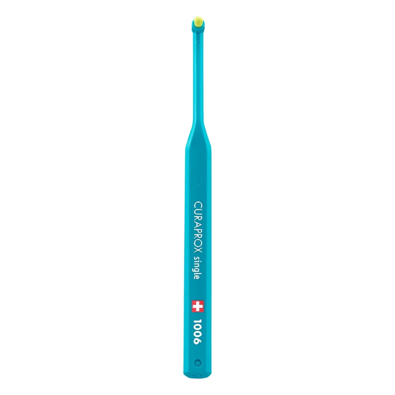 Curaprox CS 1006 Single Toothbrush – Targeted Cleaning for Gumline and Braces | Ultra-Soft Single Tuft | for Sensitive Teeth and Implants | Designed in Switzerland