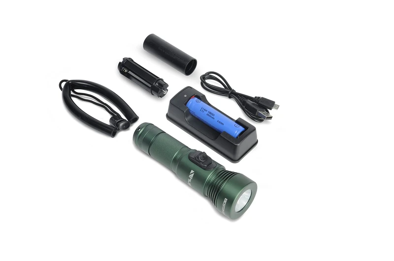 Best Divers X-Hunt-R Lamp 920 Lumen 18650 Rechargeable, Green,