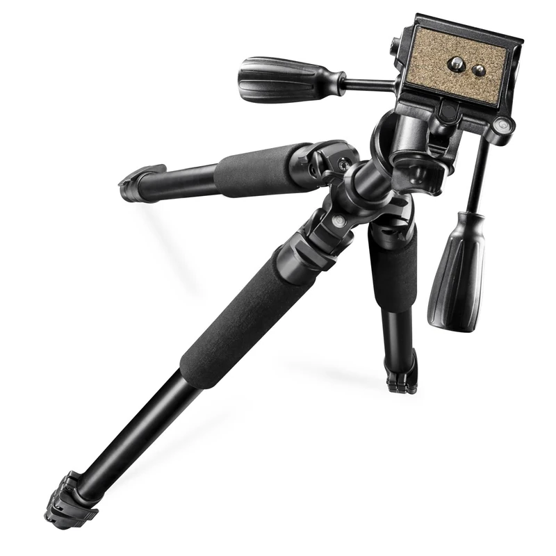 Walimex Pro FT-665T 3D panhead tripod for cameras (max. height 185 cm, rotatable centre column, bubble level, carry bag)