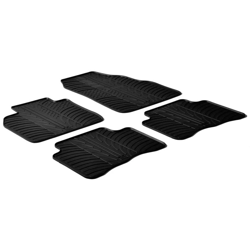 Gledring Rubber car mats set LHD compatible with Dacia Lodgy 2012- (T profile 4-pieces + mounting clips)