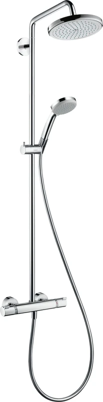 hansgrohe Croma Shower System 220 1 spray water-saving 9 l/min with thermostatic shower mixer, chrome, 27188000 - Image 1