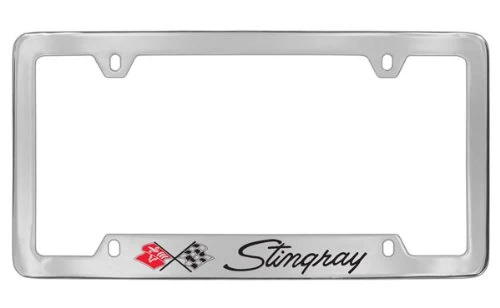 Chevrolet Corvette C3 Chrome Plated Metal Bottom Engraved License Plate Frame
