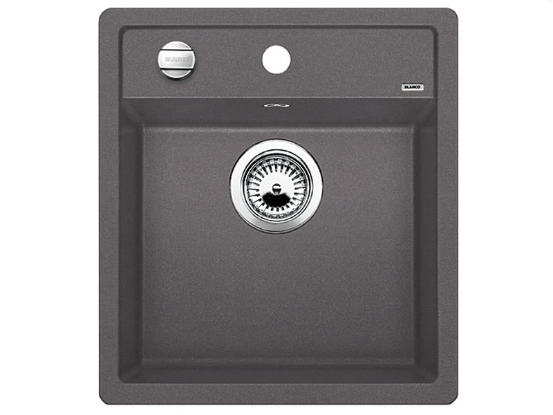 BLANCO DALAGO 45 | SILGRANIT Sink in Rock Grey | Installation Type: Inset Installation from Above | for 45 cm Wide Base cabinets | Spacious Bowl Volume | Easy-Care Surface | [46.5x51x20.2 cm]