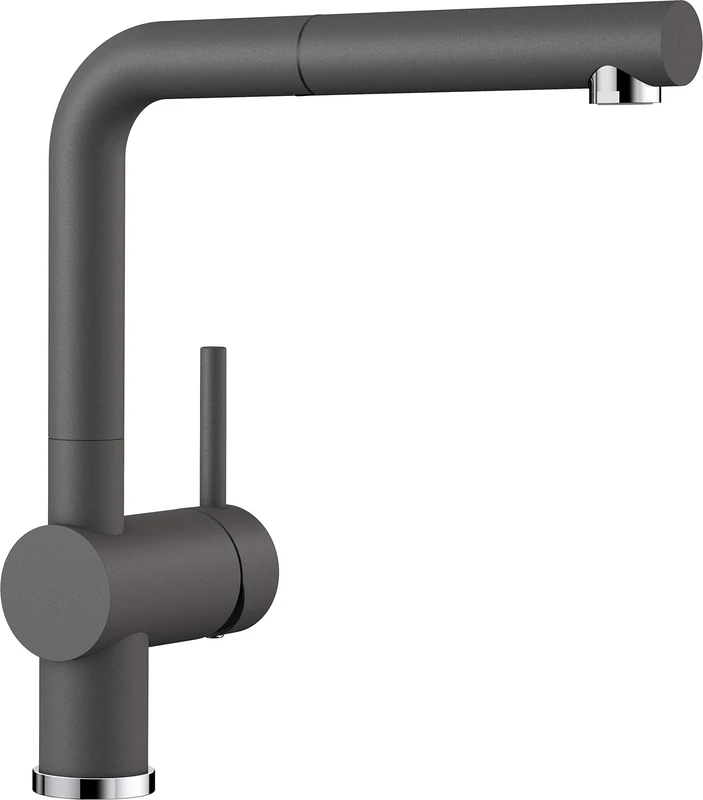 BLANCO 518813 LINUS-S Kitchen Mixer Tap in Silgranit Look with Pull-out Spout, High Pressure, Grey