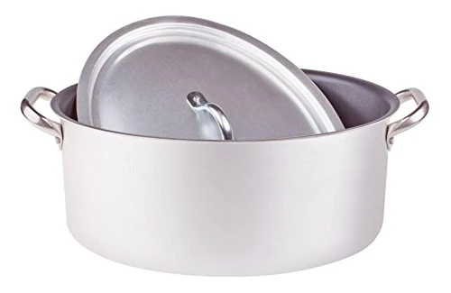 Pentole Agnelli Professional Aluminium Anti - Adherent 3 Mm. Deep Platinum Saucepot With 2 Handles, Diameter 32 Cm. - Image 1