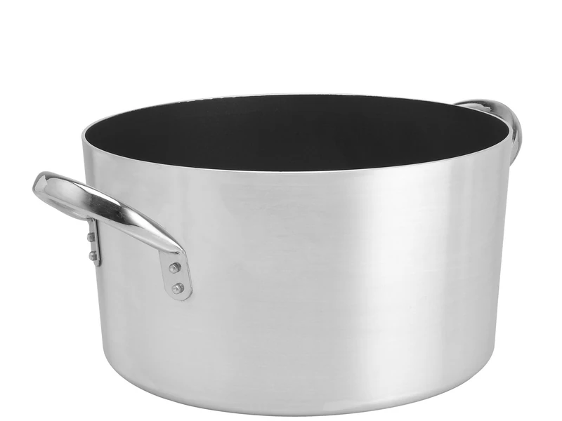 Pentole Agnelli Professional Aluminium Anti - Adherent 3 Mm. Deep Platinum Saucepot with 2 Handles, 27.48 Litre