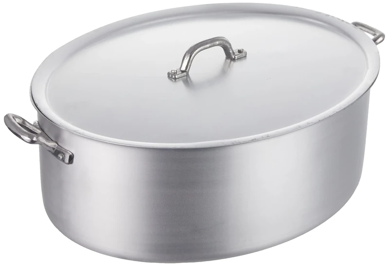 Pentole Agnelli Family Cooking Aluminium Oval Saucepot With 2 Handles, Diameter 36 Cm.